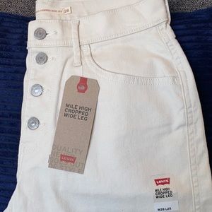 Levi’s mile high cropped wide leg jeans
